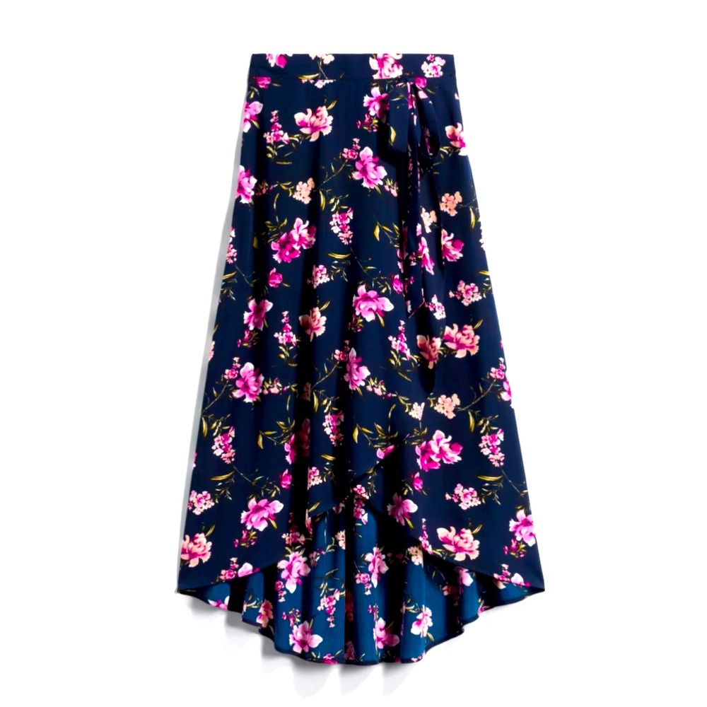 LE LIS Golda Faux Wrap Midi Skirt